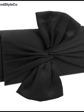 Satin Bow Clutch Evening Bag Formal Vintage Handbag with Chain Strap for